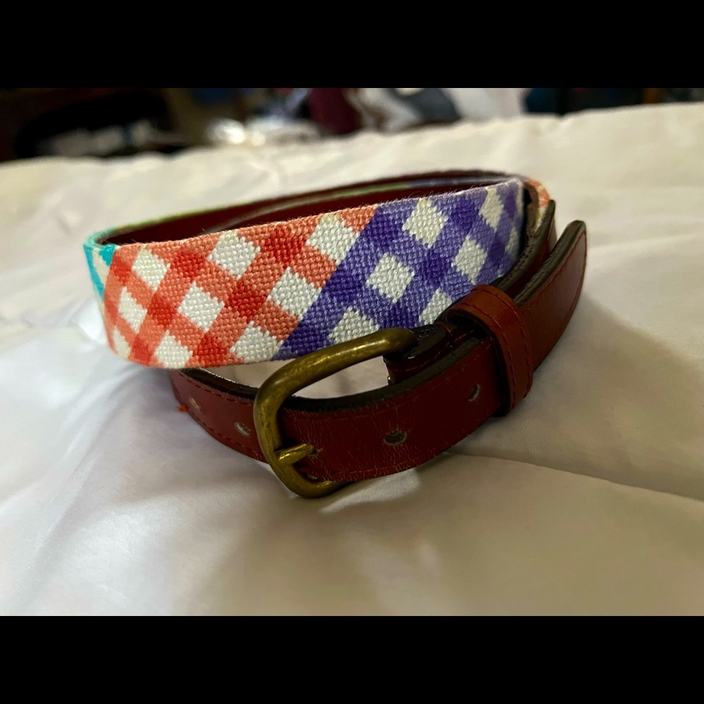 Smathers and Branson Needlepoint Hand-Stitched Belt